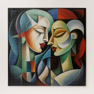 Quebra-cabeça Cubismo Casal feminino