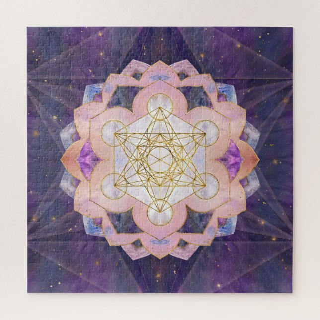 Quebra-cabeça Cubo de Metatron em Gemstone Lotus (Vertical)