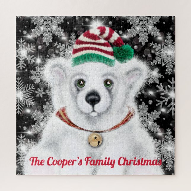 Quebra-cabeça Cubo de urso polar, Papai noel (Vertical)