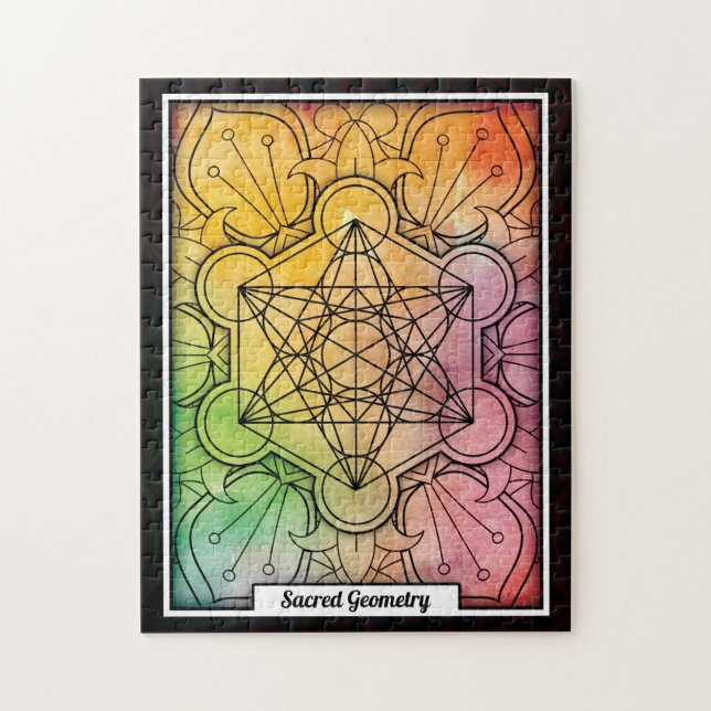 Quebra-cabeça Cubo Personalizado de Metatrão Geométrico Sagrado (Vertical)