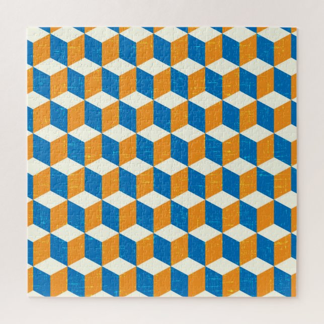 Quebra-cabeça Cubos retrorisométricos, ilusão geométrica (Vertical)