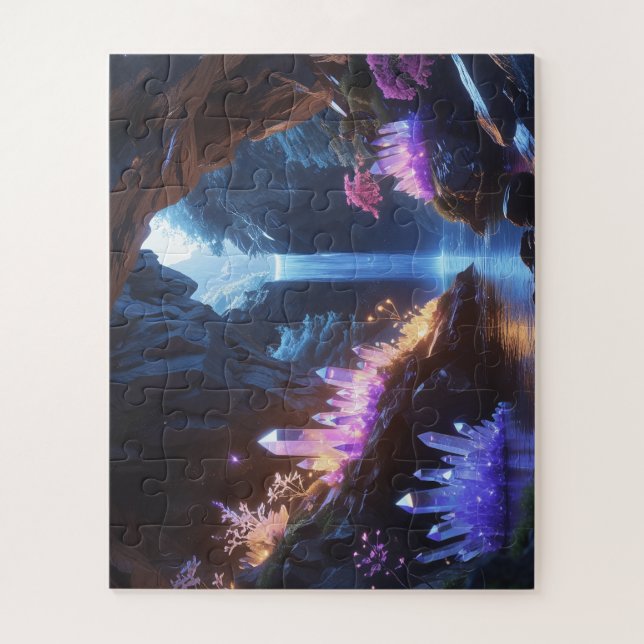 Quebra-cabeça Cueva de Cristal con Cascada Mágica (Vertical)