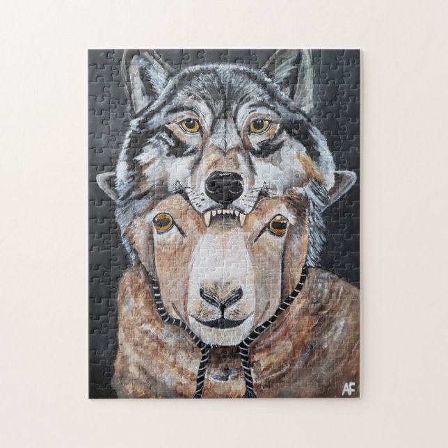 Quebra-cabeça Cuidado Falsos Alphas Pintura por Alfred Fox (Vertical)