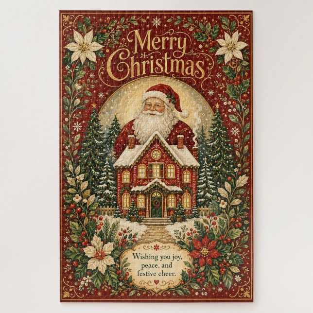 Quebra-cabeça Cumprimento à lareira de Papai Noel (Vertical)