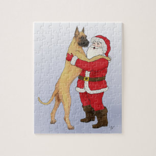 Quebra-cabeça Cumprimento Jowly do Natal de great dane