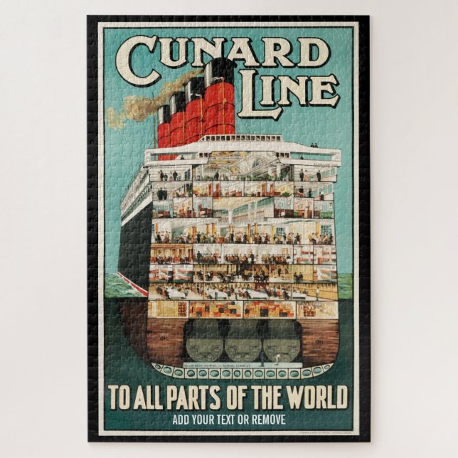 Quebra-cabeça Cunard ocean liner poster de navio de luxo (Vertical)