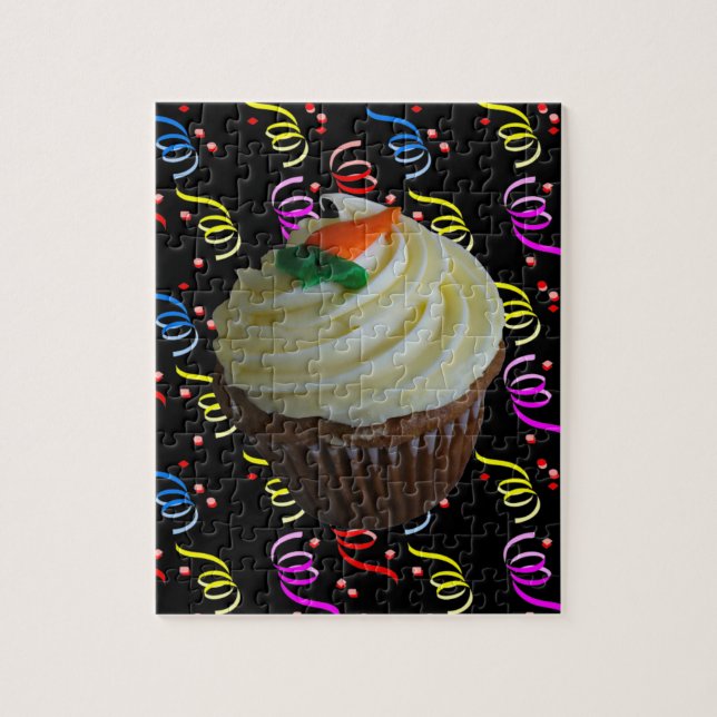 Quebra-cabeça Cupcake de Tremor de Cenoura com Confetti (Vertical)