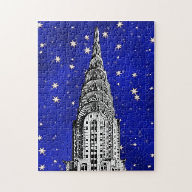 Quebra-cabeça Cúpula do Chrysler Building e um Céu Azul Estrelad (Vertical)