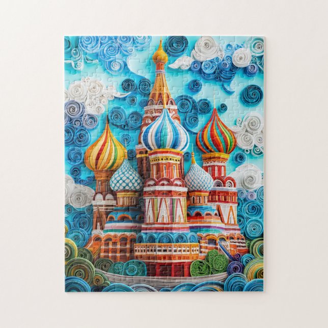 Quebra-cabeça Cúpulas de Cebola em Moscou em Quilling (Vertical)