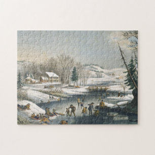 Quebra-cabeça Currier e Ives Winter Morning