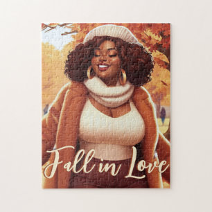 Quebra-cabeça Curvy Black Woman Fall Bliss