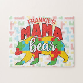 Quebra-cabeça Custom Childs NAME Mama Bear Autism Awareness Mom