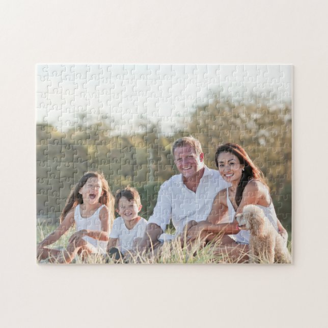 Quebra-cabeça Custom family photo add photo stylish personalized (Horizontal)