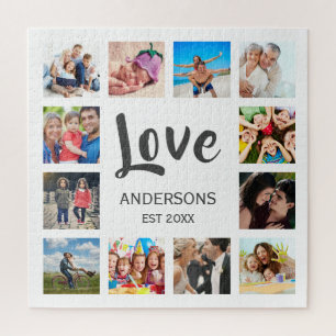 Quebra-cabeça Custom Family Photo Collage Personalized White