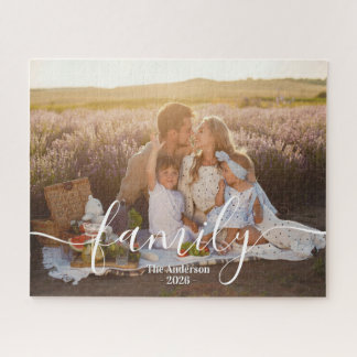 Quebra-cabeça Custom Family Photo – Personalized Last Name