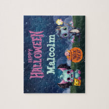 Custom Name Halloween Dragon Puzzle 