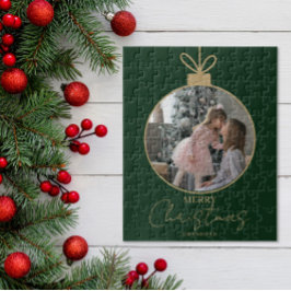Quebra-cabeça custom photo collage Merry Christmas bauble