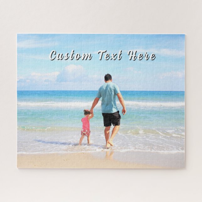 Quebra-cabeça Custom Photo Jigsaw Puzzle Gift Personalized Text (Horizontal)