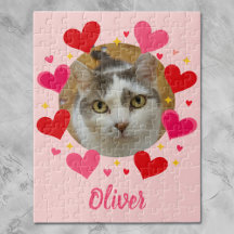 Custom Photo Name Red Pink Hearts Personalized