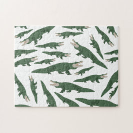 Quebra-cabeça Cute Alligator Crocodile Pattern
