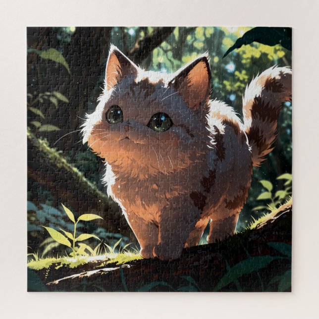 Quebra-cabeça Cute anime cat (Vertical)