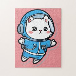 Quebra-cabeça Cute Astronaut Cat Custom Photo Jigsaw Puzzle