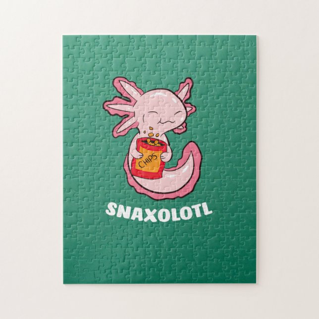 Quebra-cabeça Cute Axolotl Lover Snaxolotl Kawaii Comida Axolotl (Vertical)