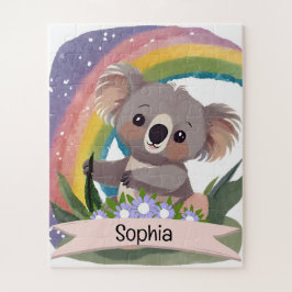 Quebra-cabeça Cute Baby Koala Rainbow Nome Personalizado