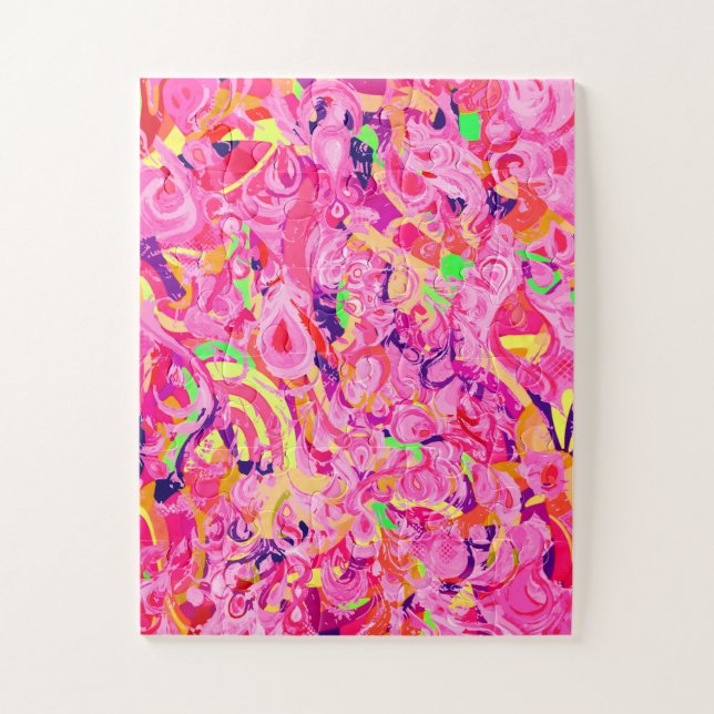 Quebra-cabeça Cute colorful abstract swirls paint jigsaw puzzle (Vertical)