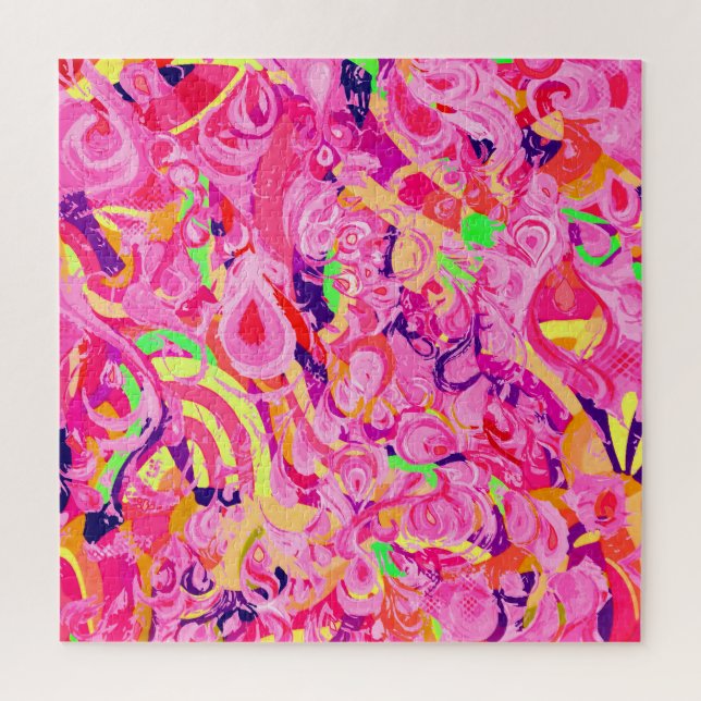 Quebra-cabeça Cute colorful abstract swirls paint jigsaw puzzle (Vertical)