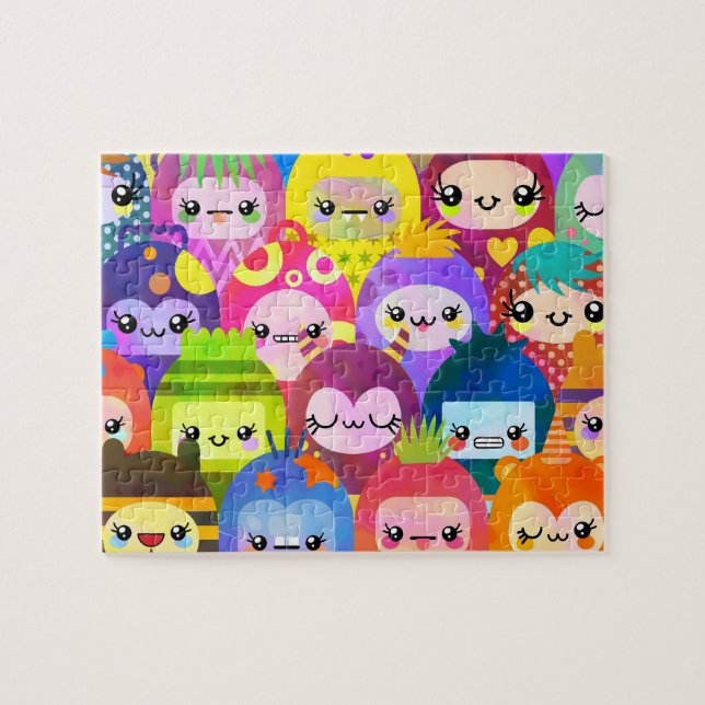 Quebra-cabeça Cute Colorful Cartoon People Characters (Horizontal)