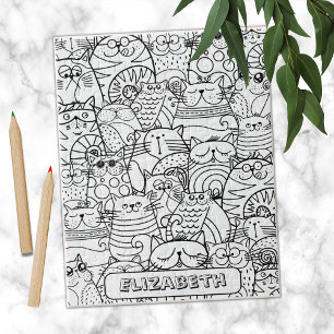 Quebra-cabeça Cute Engraçado Gata Zen Doodor Nome Personalizado