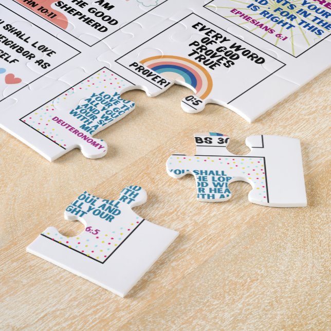 Quebra-cabeça Cute escritura versículo bíblico memória infantil  (Lateral)