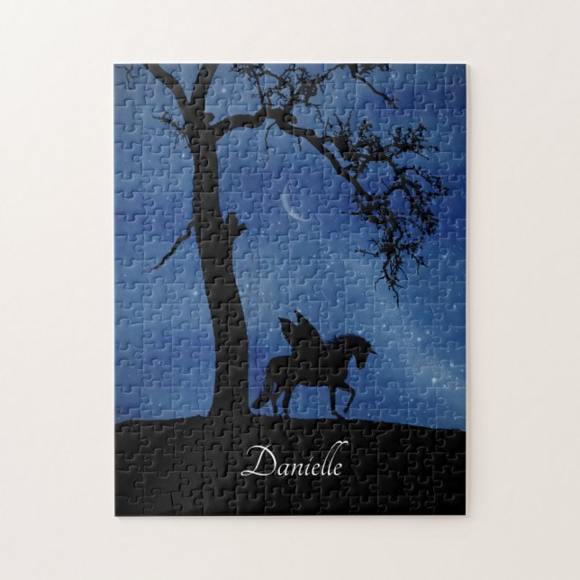 Quebra-cabeça Cute Fantasy Pegasus Unicorn Nome Personalizado (Vertical)