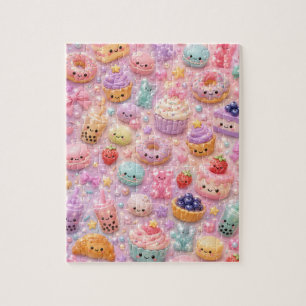 Quebra-cabeça Cute Kawaii Arco-íris Brilho Chá de Bolha Squishie