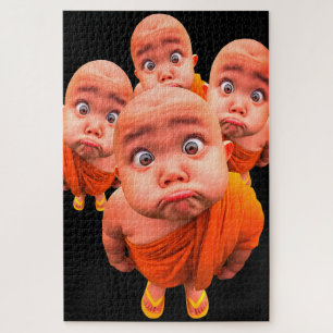 Quebra-cabeça Cute monge jovem Minimalista Robe laranja