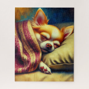 Quebra-cabeça Cute Napping Chihuahua