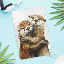 Quebra-cabeça Cute Otter Love Jigsaw Puzzle