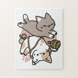 Quebra-cabeça Cute Playful Cats Design – Fun Paws and Play Art