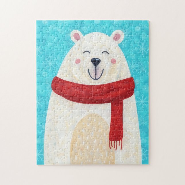 Quebra-cabeça Cute Polar Bear Art Christmas Holiday Puzzle Art (Vertical)