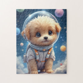 Quebra-cabeça Cute Puppy Astronaut in Space Jigsaw Puzzle