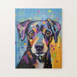 Quebra-cabeça Cute Puppy Funny Dog Mixed Media Animal Pet