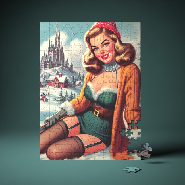 Quebra-cabeça Cute Retro Winter Pin-up (Criador carregado)
