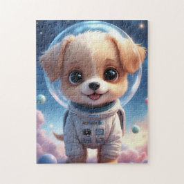 Quebra-cabeça Cute Smiling Puppy Astronaut Jigsaw Puzzle