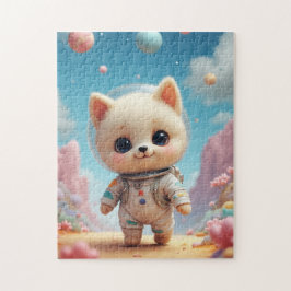 Quebra-cabeça Cute Space Kitten Astronaut Jigsaw Puzzle