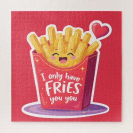 Quebra-cabeça Cute Valentine French Fries Pun