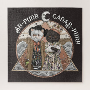 Quebra-cabeça Cute Vintage Cottagecore Cat Bruxas Halloween