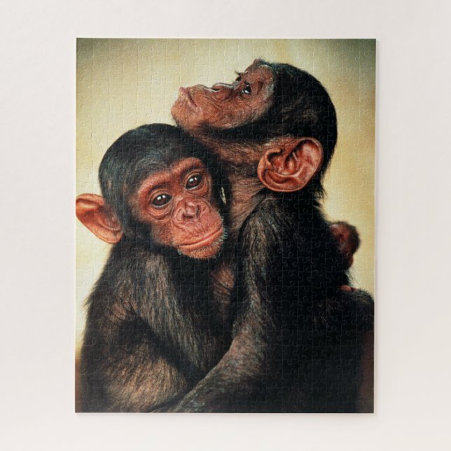 Quebra-cabeça Cutest Baby Animals | Chimpanzee Hug (Vertical)