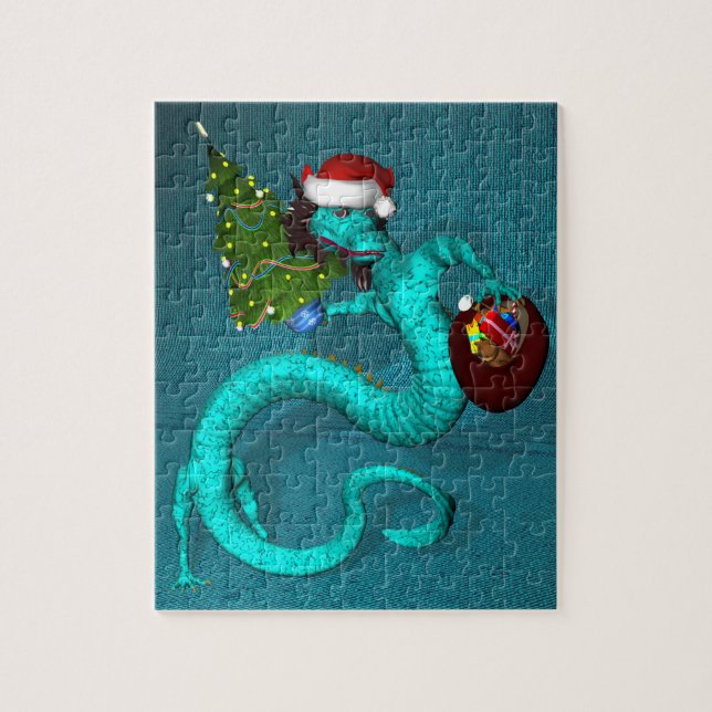 Quebra-cabeça Cyan Dragon 8x10 (Vertical)
