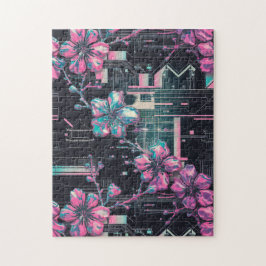 Quebra-cabeça Cyber Sakura Skyline Puzzle